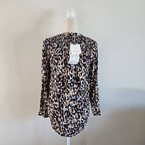 Beach Lunch Lounge Abstract Print Blouse Size XS - Picture 2 of 7